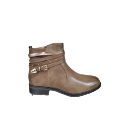 Boots taupe plat avec...